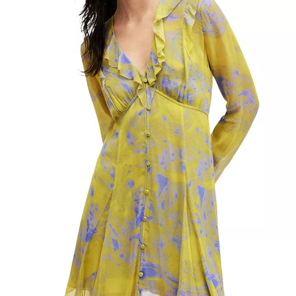 all saints lini inspiral print dress US 10 NWT - Picture 3 of 10